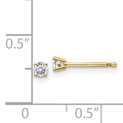 14K Yellow Gold Diamond Stud Earrings with Natural White Round Stones
