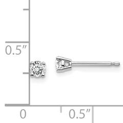 14K Gold Diamond Stud Earrings with Rhodium Plating Elegant Design