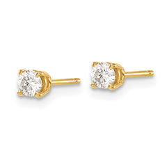 14K Gold Diamond Stud Earrings with Natural White Diamonds