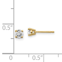 14K Gold Diamond Stud Earrings with Natural White Diamonds