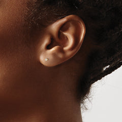 14K Gold Diamond Stud Earrings with Natural White Round Stones