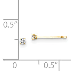 14K Gold Diamond Stud Earrings with Natural White Round Stones