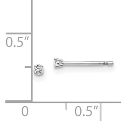 14K White Gold Diamond Stud Earrings with Rhodium Finish