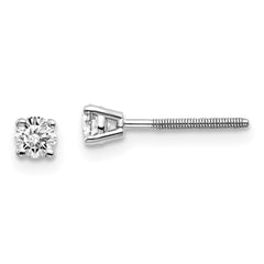 14K Gold Diamond Stud Earrings with Secure Thread Back