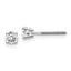 14K Gold Diamond Stud Earrings with Rhodium Finish, Natural VS Clarity