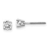14K White Gold Diamond Stud Earrings with VS Clarity and Rhodium Finish