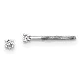 14K White Gold Diamond Stud Earrings with VS Clarity and Rhodium Finish