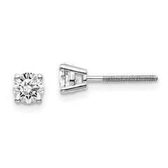 14K Gold Diamond Stud Earrings with Rhodium Finish by Sophia Jewelers