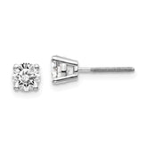 14K Gold Diamond Stud Earrings with VS Clarity & Rhodium Finish