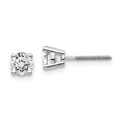 14K Gold Diamond Stud Earrings with VS Clarity & Rhodium Finish