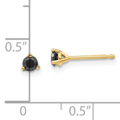 14K Gold Black Diamond Stud Earrings with Classic Elegance