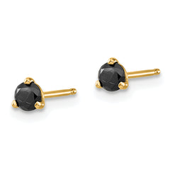14K Gold Black Diamond Stud Earrings for Women Elegant and Modern