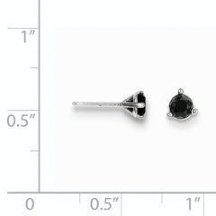 Sophia Jewelers 14K White Gold Black Diamond Stud Earrings