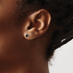 14K Gold Black Diamond Stud Earrings Elegant Women's Jewelry