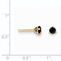 14K Gold Black Diamond Stud Earrings Elegant Women's Jewelry