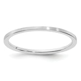14K White Gold 1.2mm Flat Satin Stackable Band Size 10