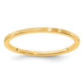 14K Yellow Gold 1.2mm Flat Satin Stackable Band Size 10