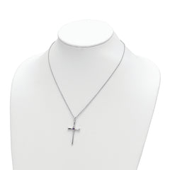 Sophia Jewelers Sterling Silver Faith Cross Necklace with Crystal Topaz