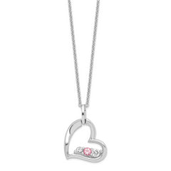 Sophia Jewelers Sterling Silver Heart Necklace with Pink Topaz Elegance