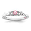 Survivor Collection Sterling Silver Rhodium-plated White and Pink Swarovski Topaz Joanna Ring