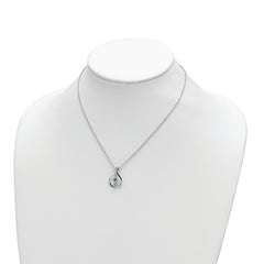 Sophia Jewelers 10K White Gold Rhodium Necklace with Pink and White Topaz