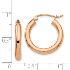 Sophia Jewelers 14K Rose Gold Polished Lightweight Hoop Earrings