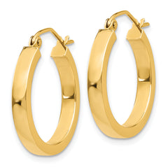 Sophia Jewelers 14K Gold Polished Square Hoop Earrings for Women