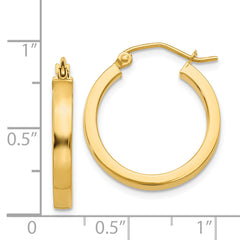 Sophia Jewelers 14K Gold Polished Square Hoop Earrings for Women
