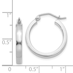 Sophia Jewelers 14K White Gold Polished Hoop Earrings 20mm Elegant Design