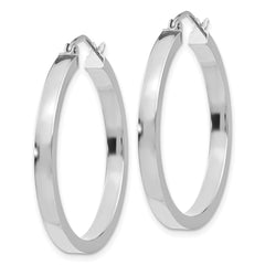 Sophia Jewelers 14K White Gold Polished Hoop Earrings for Women