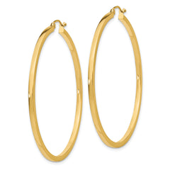 Sophia Jewelers 14K Gold Polished Square Tube Hoop Earrings for Women