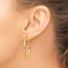 14K Gold Polished Square Hoop Earrings for Women by Sophia Jewelers