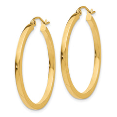 Sophia Jewelers 14K Gold Polished Square Hoop Earrings for Women