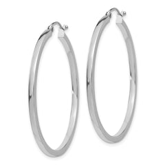 Sophia Jewelers 14K White Gold Polished Square Hoop Earrings