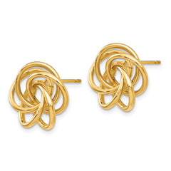 14K Gold Polished Love Knot Earrings for Women by Sophia Jewelers