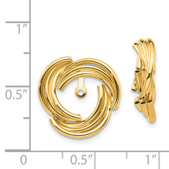 14K Gold Polished Love Knot Earring Jackets for Women