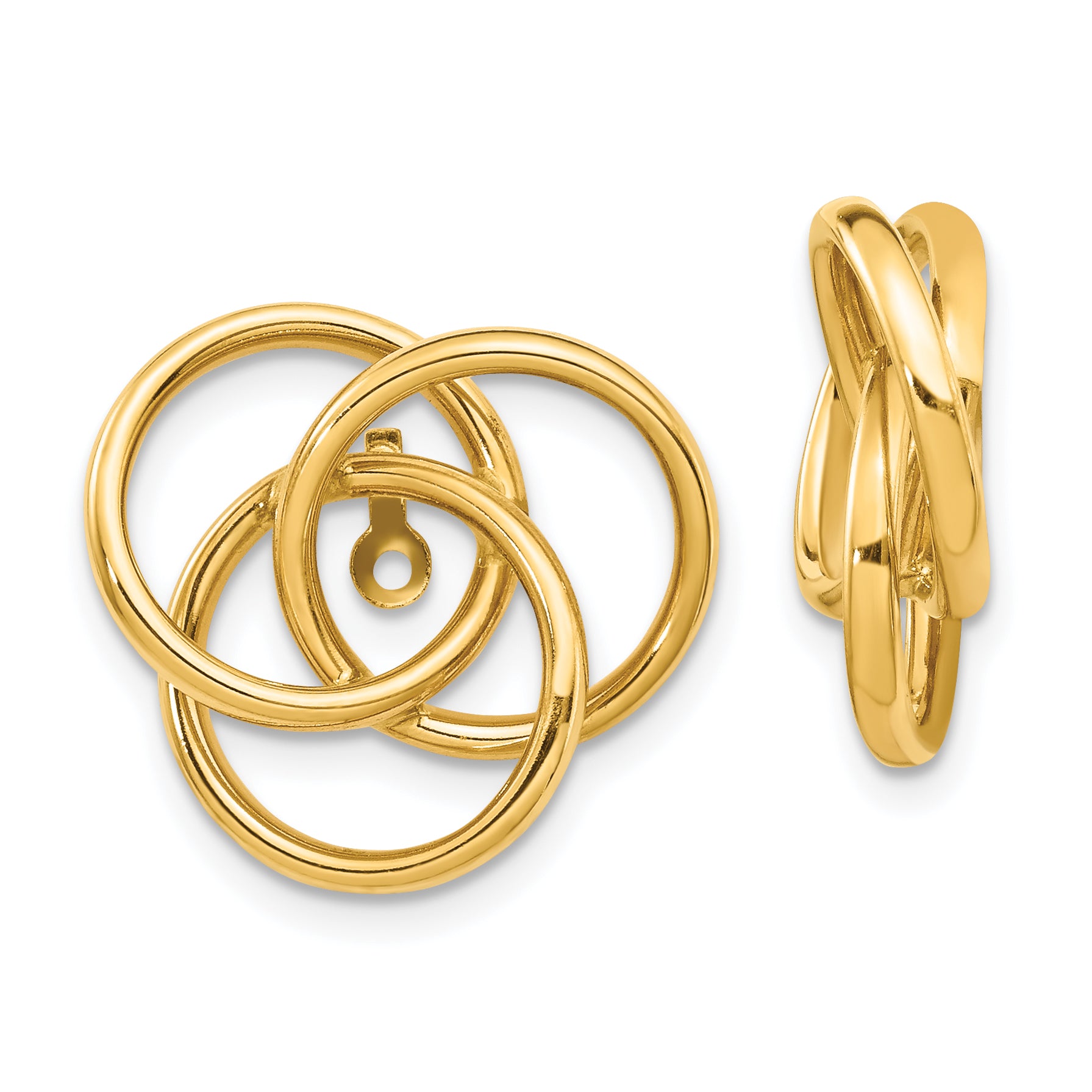 14k Polished Love Knot Earring Jackets