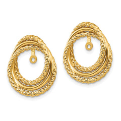14K Gold Polished Twisted Earring Jackets for Women
