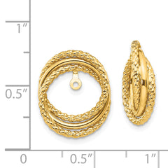 14K Gold Polished Twisted Earring Jackets for Women