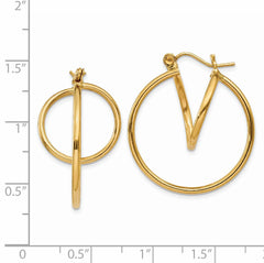 14K Gold Polished Hoop Earrings for Women Elegant and TimeleSterling Silver Style