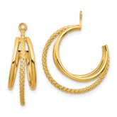 14k Polished & Twisted Triple Hoop Earring Jackets