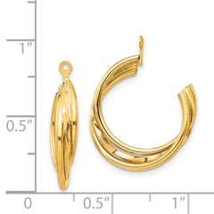 Sophia Jewelers 14K Gold Polished C-Hoop Earring Jackets for Women