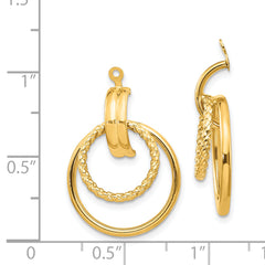 14K Yellow Gold Polished Twisted Earring Jackets for Women