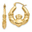 14k Polished Claddagh Hoop Earrings