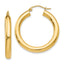 14K Polished 4mm Lightweight Tube Hoop Earrings