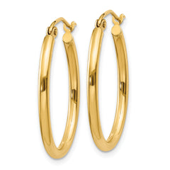 14k Oval Polished Hoop Earring