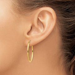 14k Oval Polished Hoop Earring