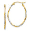 10K w/Rhodium Oval Hinged Hoop Earrings