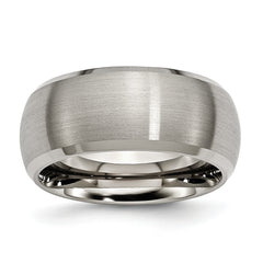 Titanium Satin and Polished 10mm Beveled Edge Band