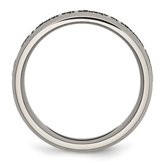 Titanium Unisex Wedding Band with Laser Design & Engravable Finish